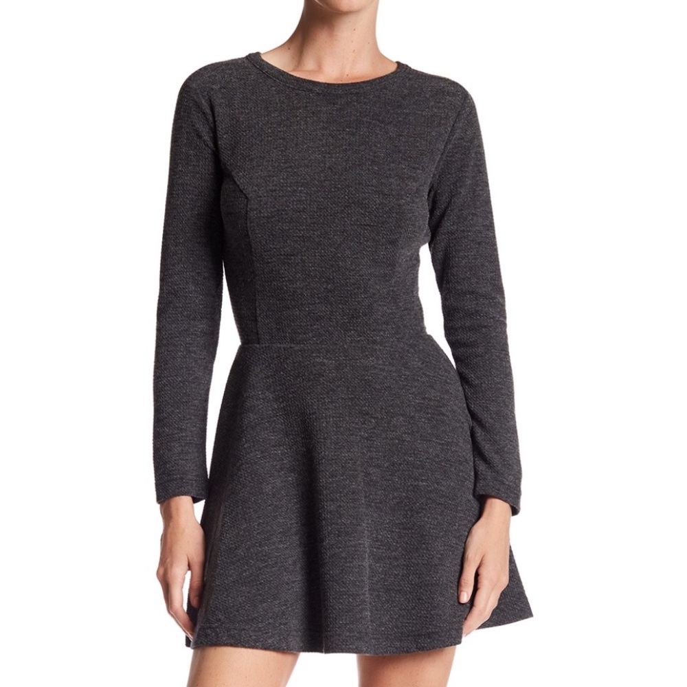 Collective Concepts Fit & Flare Gray Dress Sz L